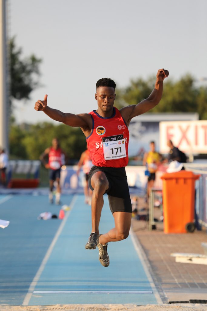 Peter Makgato of UFS, Long Jump At Tuks Athletics, Friday 2 March 2018